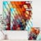 Designart - 3Dd Geometry in Shades of Blue and Red - Modern & Contemporary Premium Canvas Wall Art